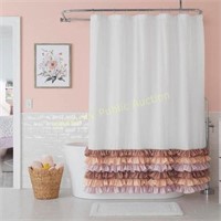 StyleWell Polyester Ruffle Shower Curtain 72”x72”