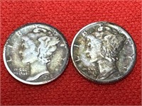 1938-S & 1940 Mercury Silver Dimes