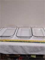 Group of clear bakeware made in USA
