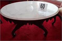 Vintage Marble Top Coffee Table (34" X 22" X 17")
