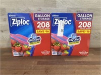 2-208 ct gallon storage ziploc bags