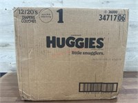 12-20ct pack size 1 huggie diapers