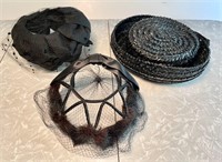 3 vintage ladies' hats