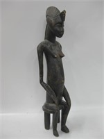 Vtg Carved Wood African Tribal Statue - 20" Tall