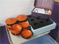 oriental lacquer bowls, stacking boxes-candles