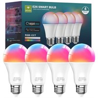 Luckystyle Smart LED Light Bulbs 4 Pack, 9W A19