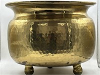 Huge Vintage Hammered Brass Cauldron