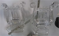 Pair of Glass Harp Bookends