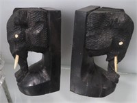 Pair of Carved Elephant Bookends