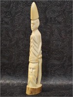 Antique African Carved Ivory Warrior w/ Shield
