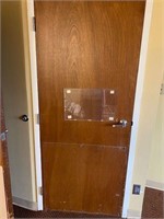 2 32" bathroom wood Doors left outswing + Frame