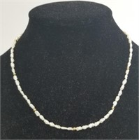 Sand Pearl Necklace with 14K Clasp and Beads