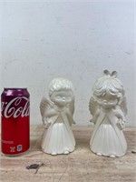 Vintage ceramic boy and girl kissing angels