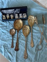 Silver Plate Strawberry Spoons; and more