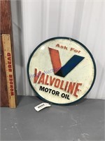 Valvoline Motor Oil tin sign, 12"