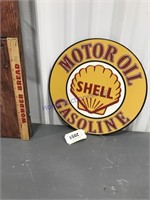 Shell Motor Oil Gasoline tin sign, 12"