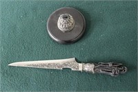 LETTER OPENER WITH GRIM REAPER RELIEF, STAINLESS