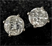 $2400 14K  Salt Pepper Diamond (0.78ct) Earrings