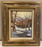 Winter Creek Oil Painting - Unsigned