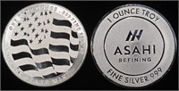 (2) 1 OZ .999 SILVER ROUNDS, FLAG & ASAHI