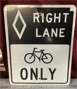 Right Lane Bike Only Sign