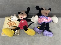 2 vintage Mickey and Minnie mouse stuffed animals