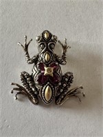 BIXBY 18K GOLD 925 RHODOLITE & GARNET FROG PENDANT