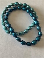 2PC BLUE PEARL BRACELETS