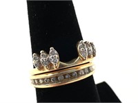 Pair of 14k Gold Rings with Diamond