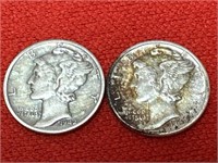 1942-D & 1943-D Mercury Silver Dimes
