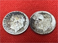 1955-D & 1956 Roosevelt Silver Dimes