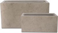 31.4 & 23.6 L Concrete Planters (Set of 2)