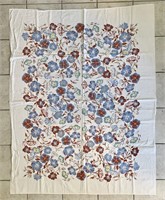 48x63 vintage floral printed cotton tablecloth