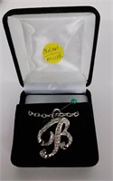 Nolan Miller Fancy Rhinestone Initial B Necklace