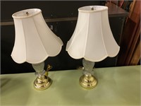 25”Crystal glass matching lamps w imperial shades