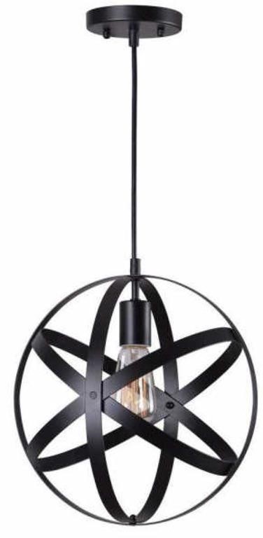 2x 1-light Black Orb Mini Pendant Lights