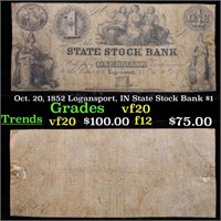 Oct. 20, 1852 Logansport, IN State Stock Bank $1