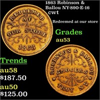 1863 Robinson & Ballou NY-890-E-16 cwt Grades Sele