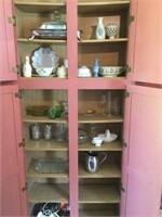 2 Cupboards of Glassware and Serving Pieces