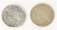Coin 2 Peace Silver Dollars 1922 & 1934-S VF+