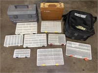 Lot of Plano fishing tackle boxes