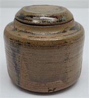 Signed Pottery Pot w/ Lid