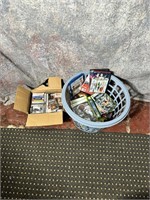 Basket Lot of Movies, Cassette Tapes and Video Gam