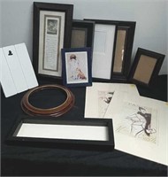 Assorted picture frames and two mats