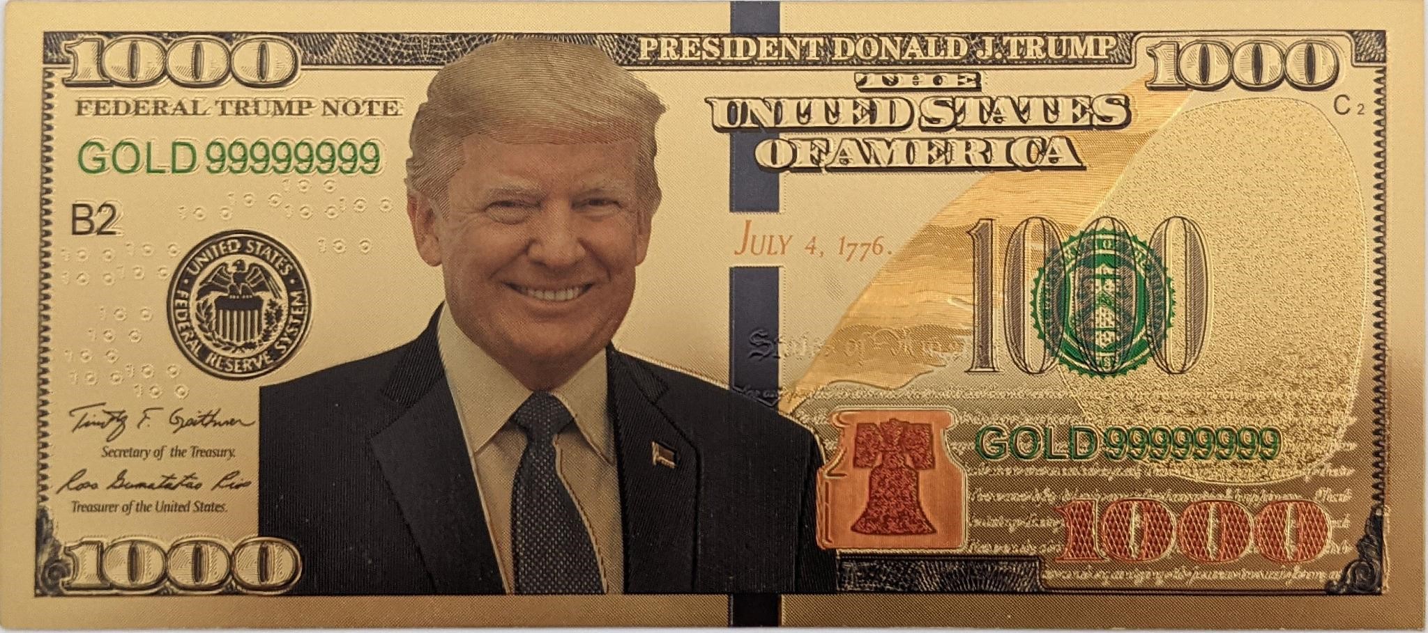 Donald Trump One Thousand Dollar Novelty Bill
