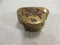 COPPER AND BRASS ORNATE TRINKET BOX  WITH HUMMING
