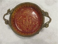 ORIENTAL STYLE FOOTED TRINKET HANDLED DISH