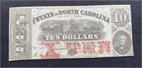 1860's North Carolina $3 Bill