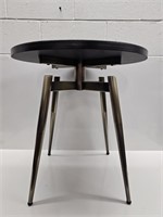 METAL AND WOOD ROUND END TABLE