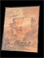John Wayne framed art memorabilia